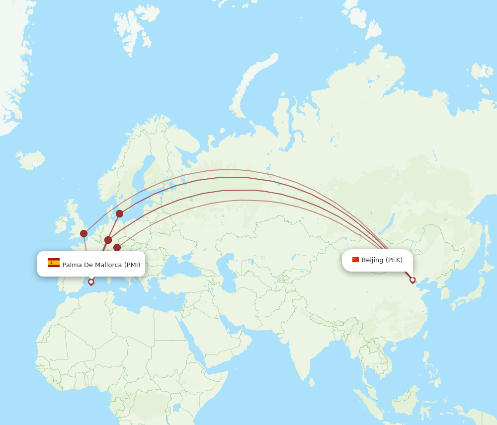 PMI-PEK flight routes