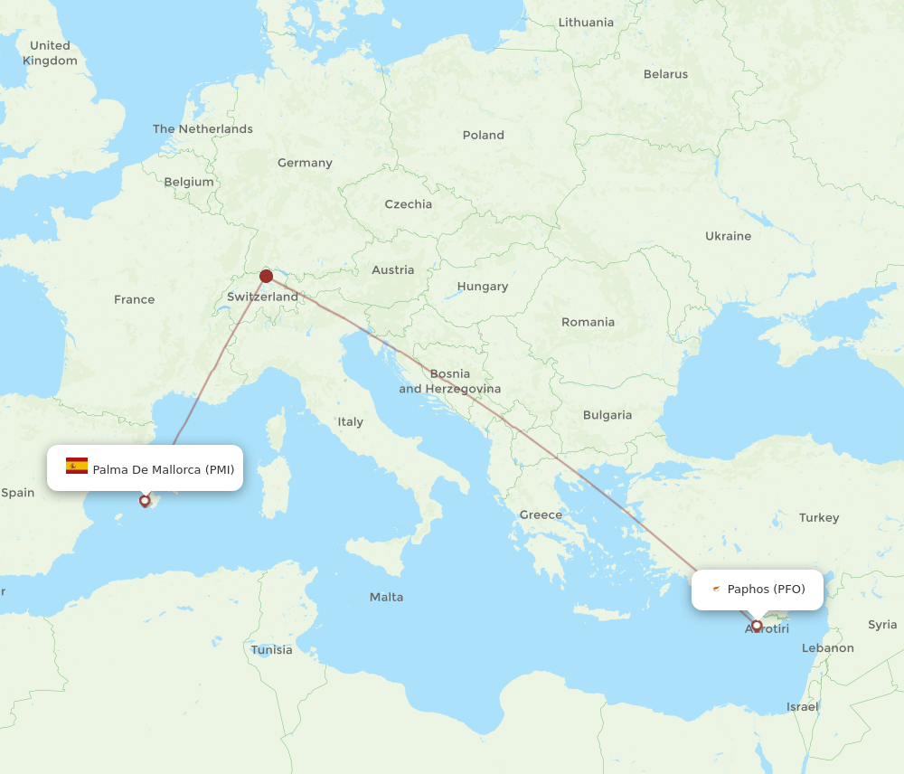 PMI-PFO flight routes