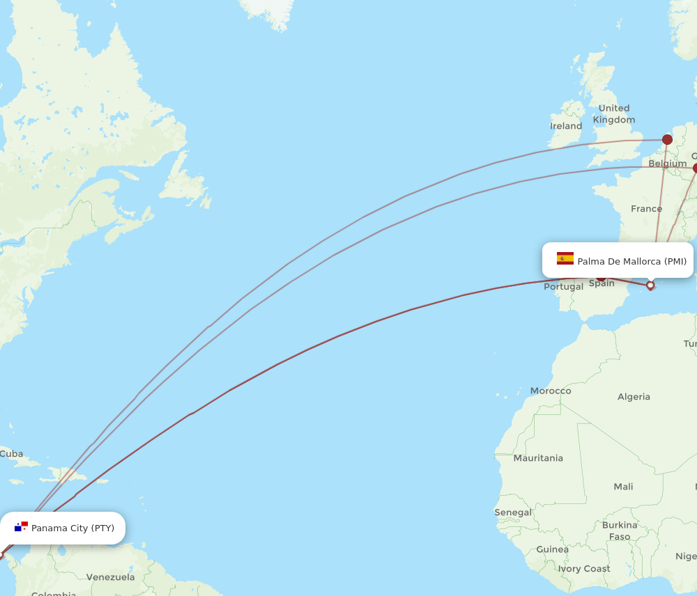 PMI-PTY flight routes
