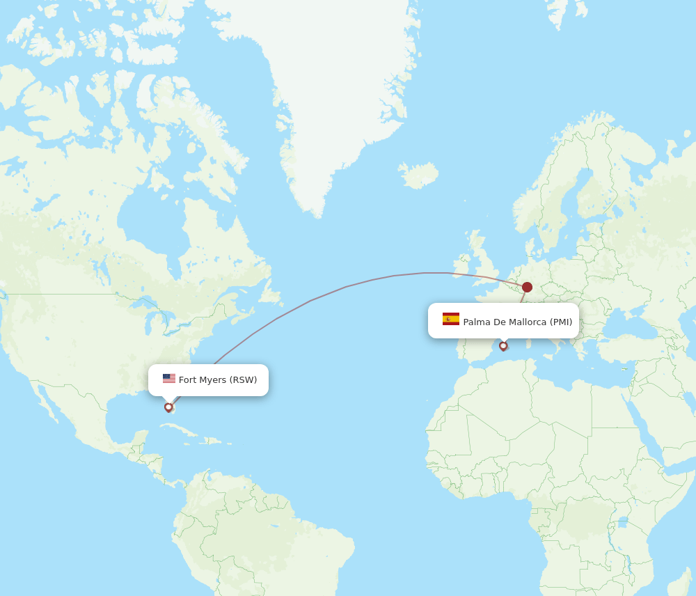 PMI-RSW flight routes