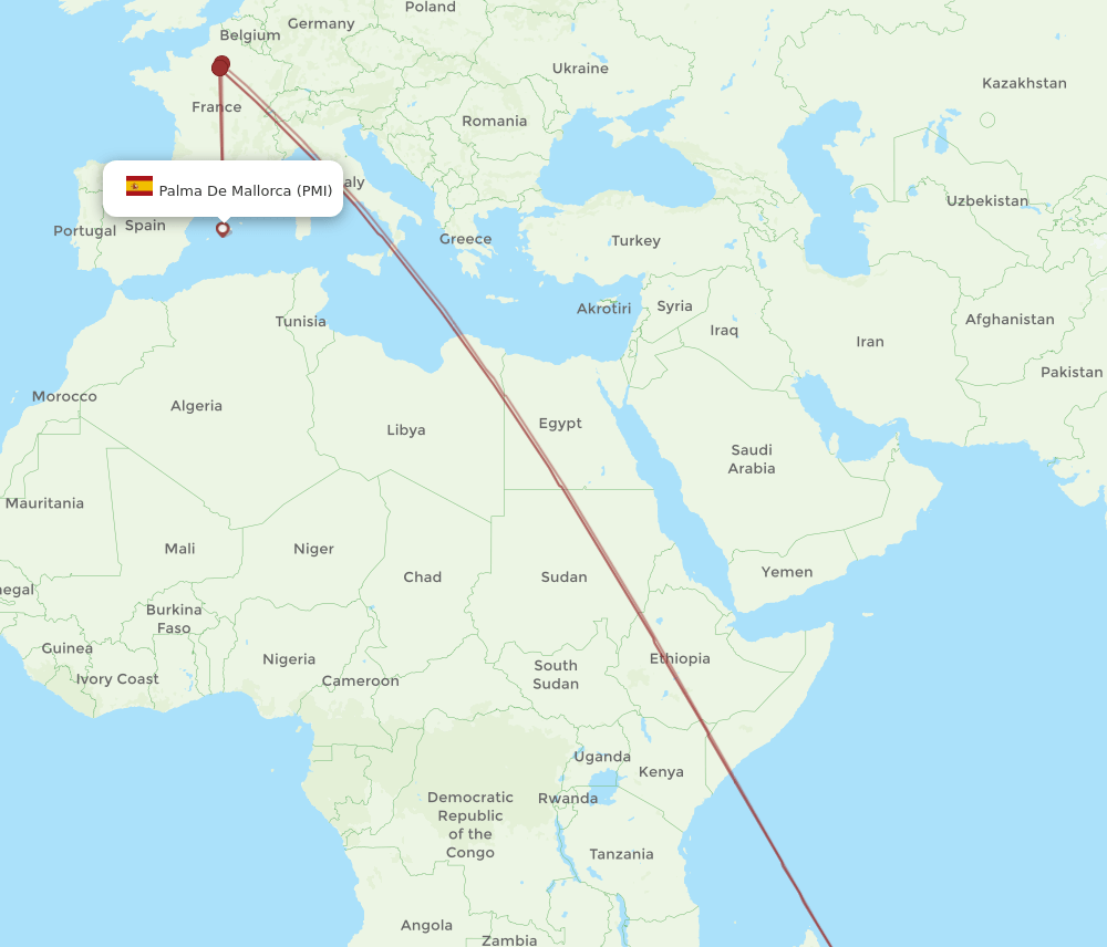 PMI-RUN flight routes
