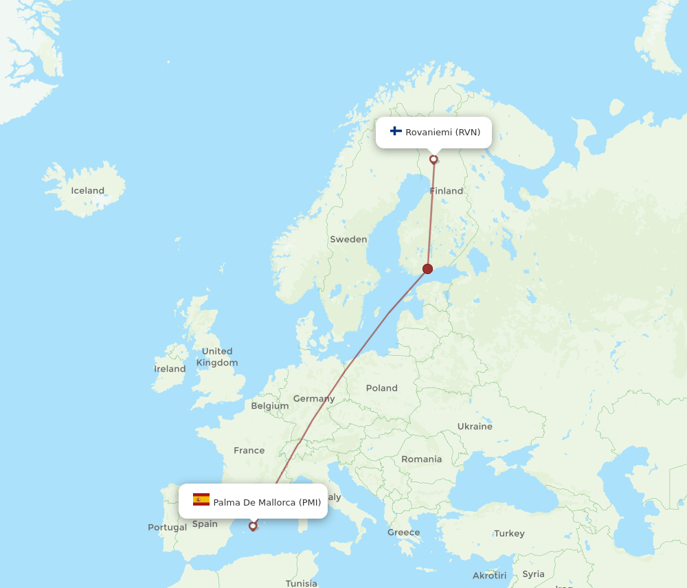 PMI-RVN flight routes