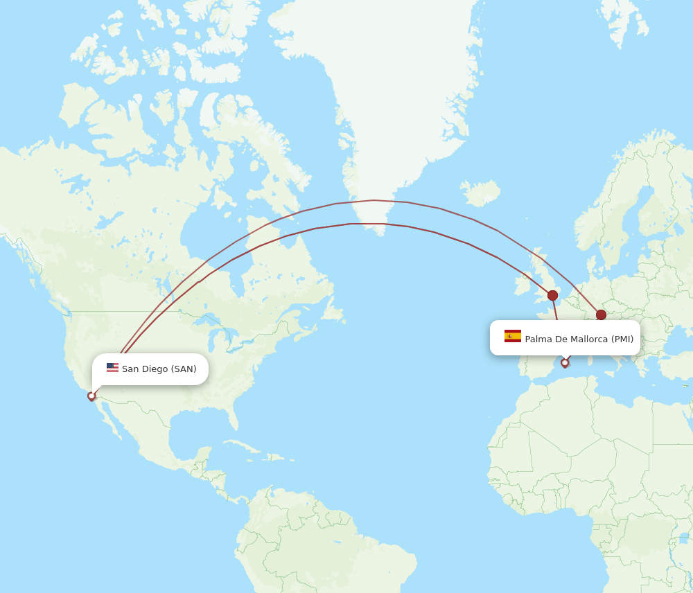 PMI-SAN flight routes