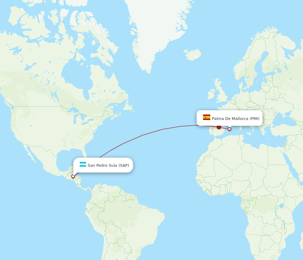 PMI-SAP flight routes