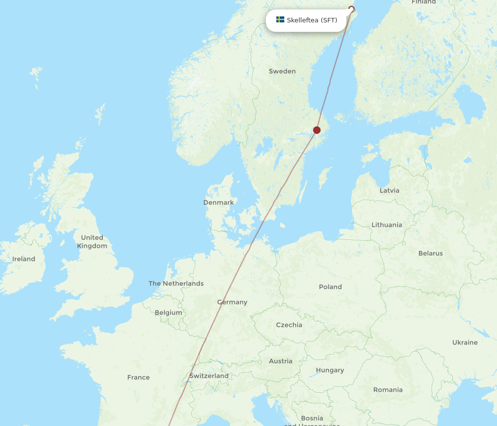 PMI to SFT flights and routes map