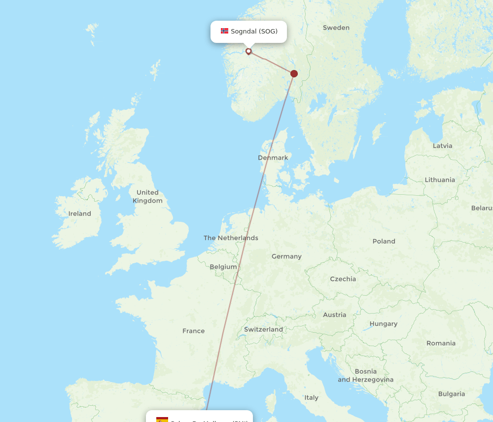 PMI-SOG flight routes