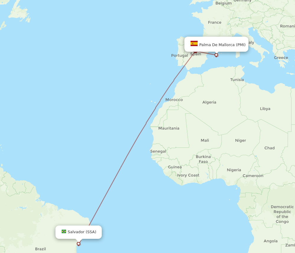 PMI-SSA flight routes