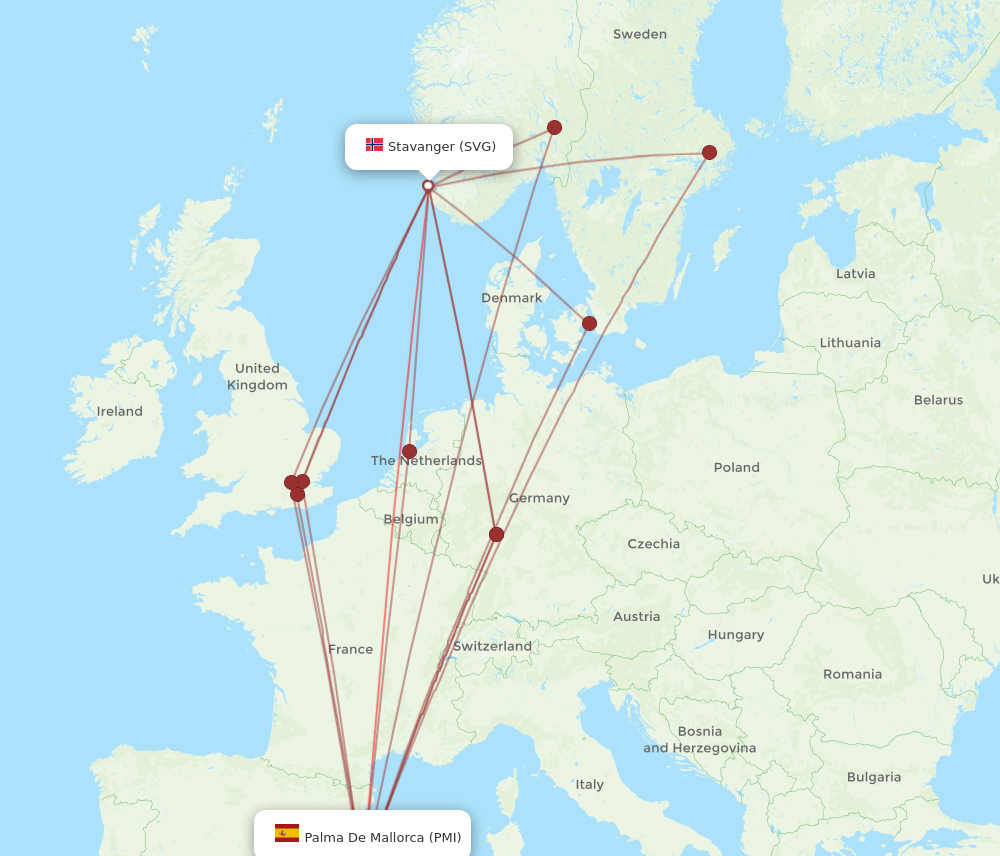 PMI-SVG flight routes