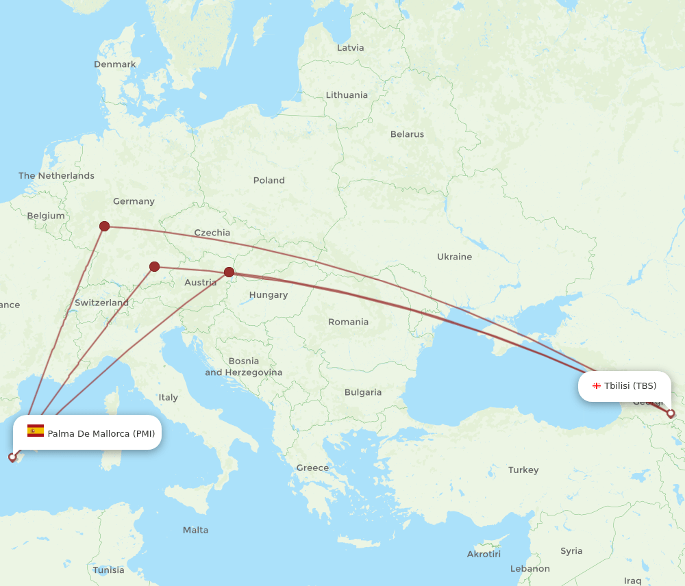 PMI-TBS flight routes