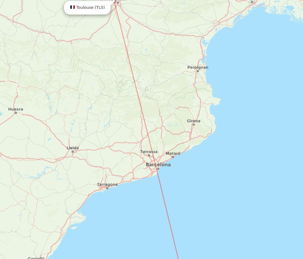 PMI to TLS flights and routes map