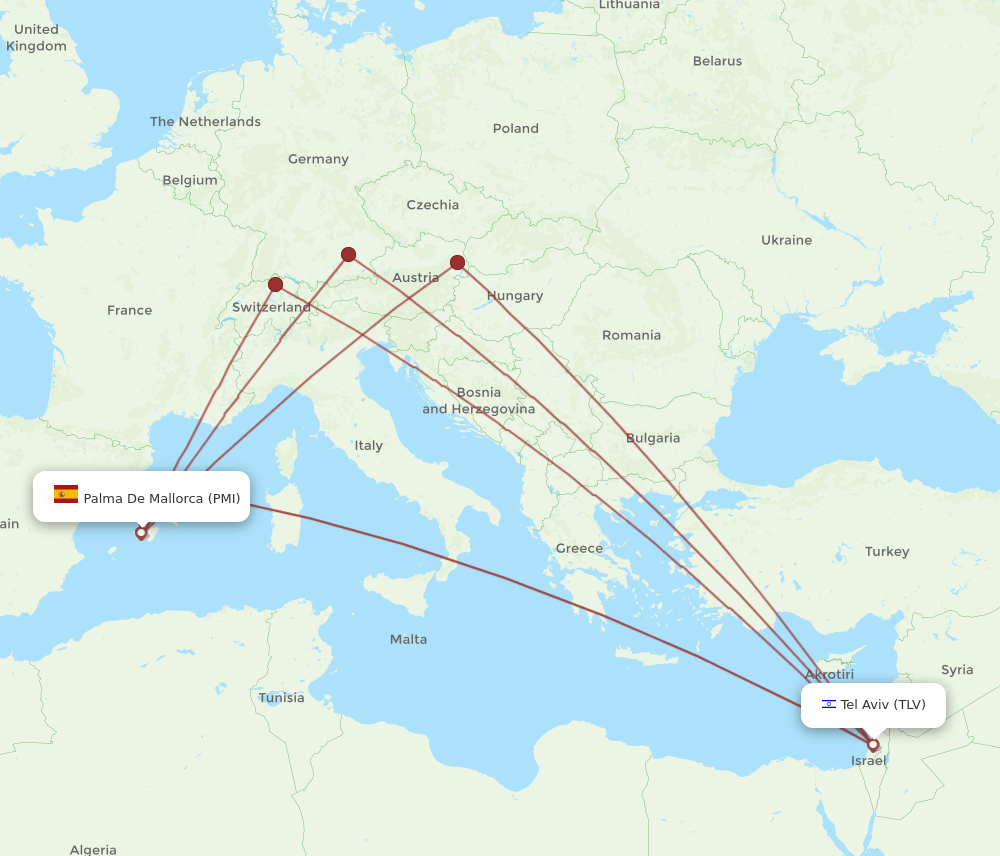 PMI-TLV flight routes