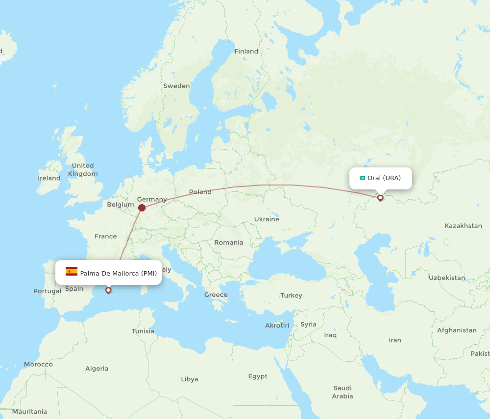 PMI-URA flight routes