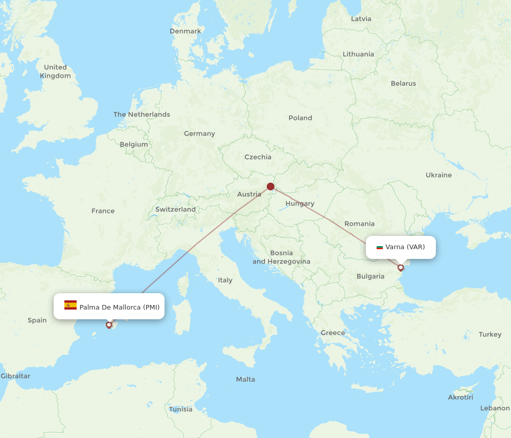 PMI-VAR flight routes