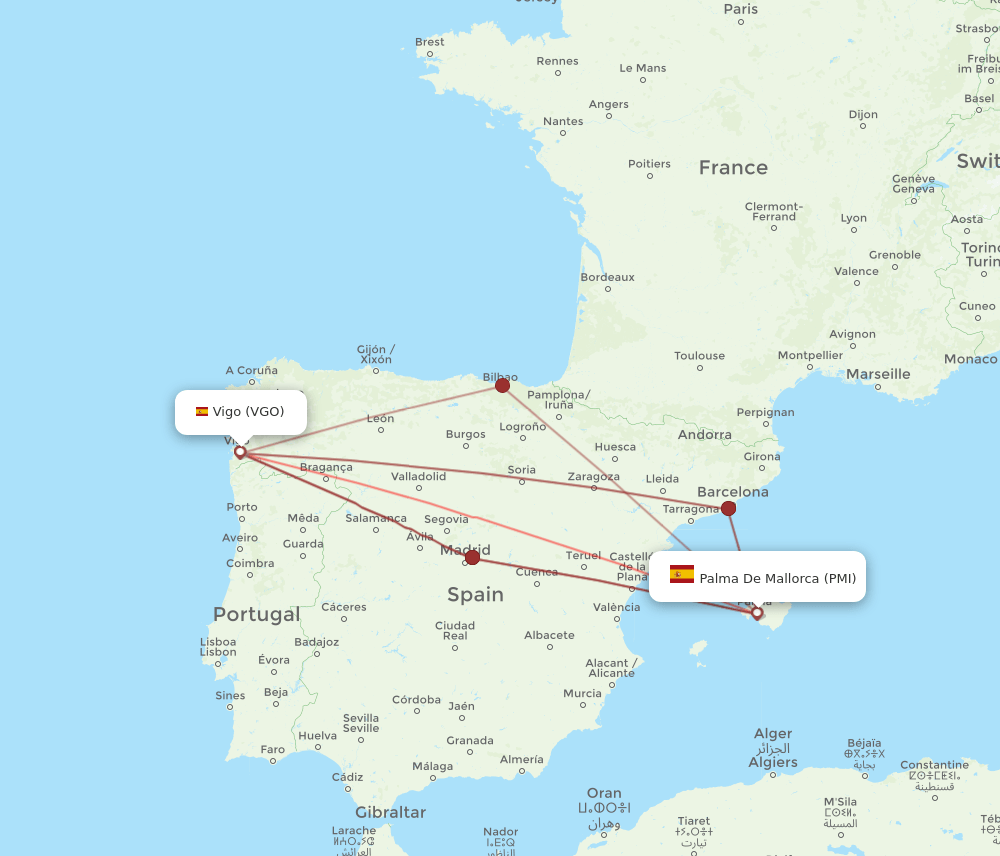PMI-VGO flight routes