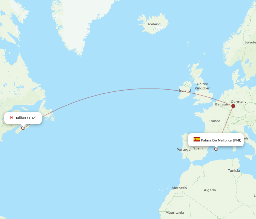 PMI-YHZ flight routes
