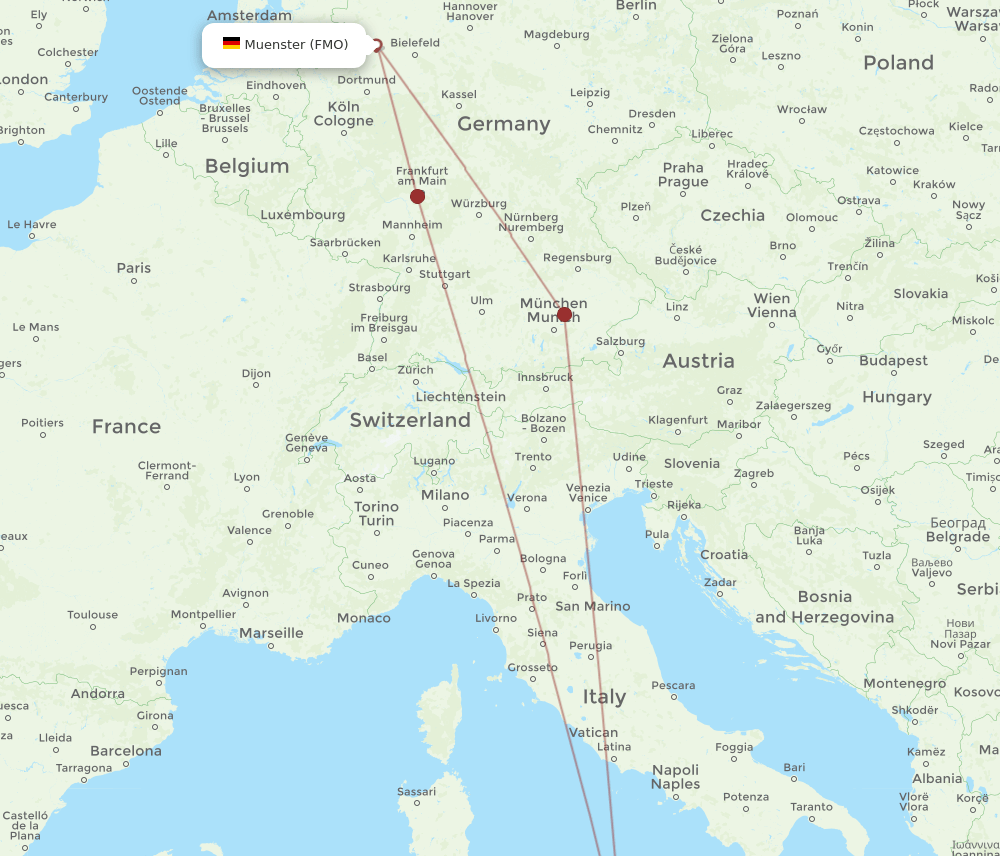 PMO-FMO flight routes