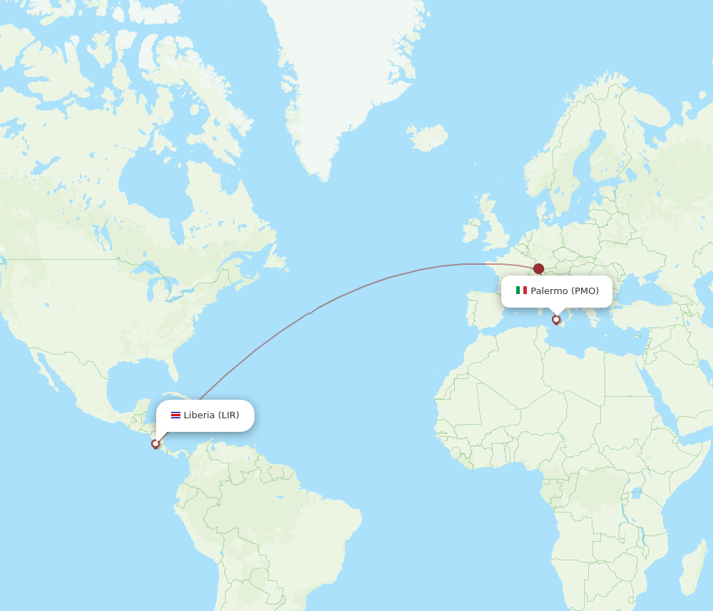 PMO-LIR flight routes