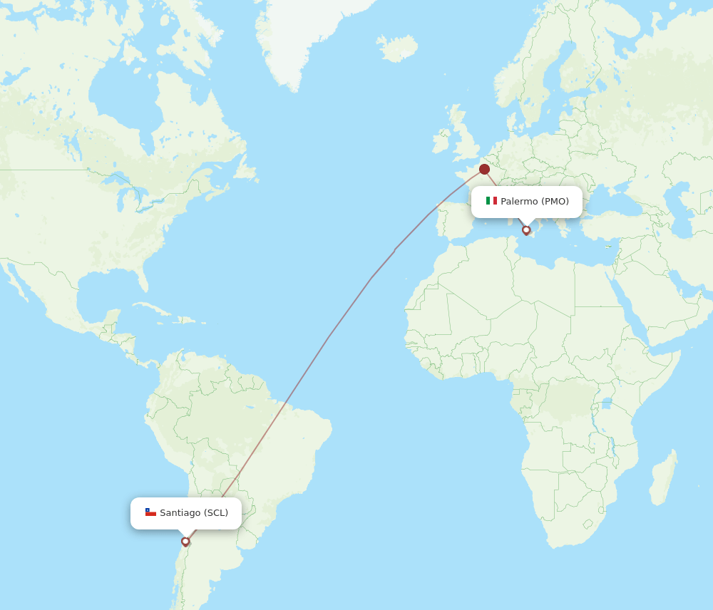 PMO-SCL flight routes