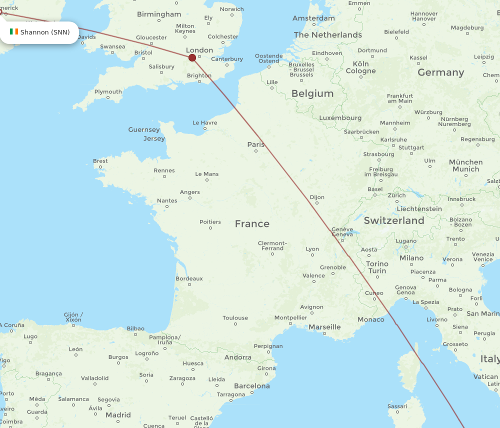 SNN to PMO flights and routes map