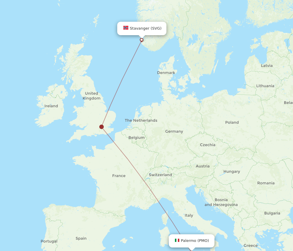 PMO-SVG flight routes