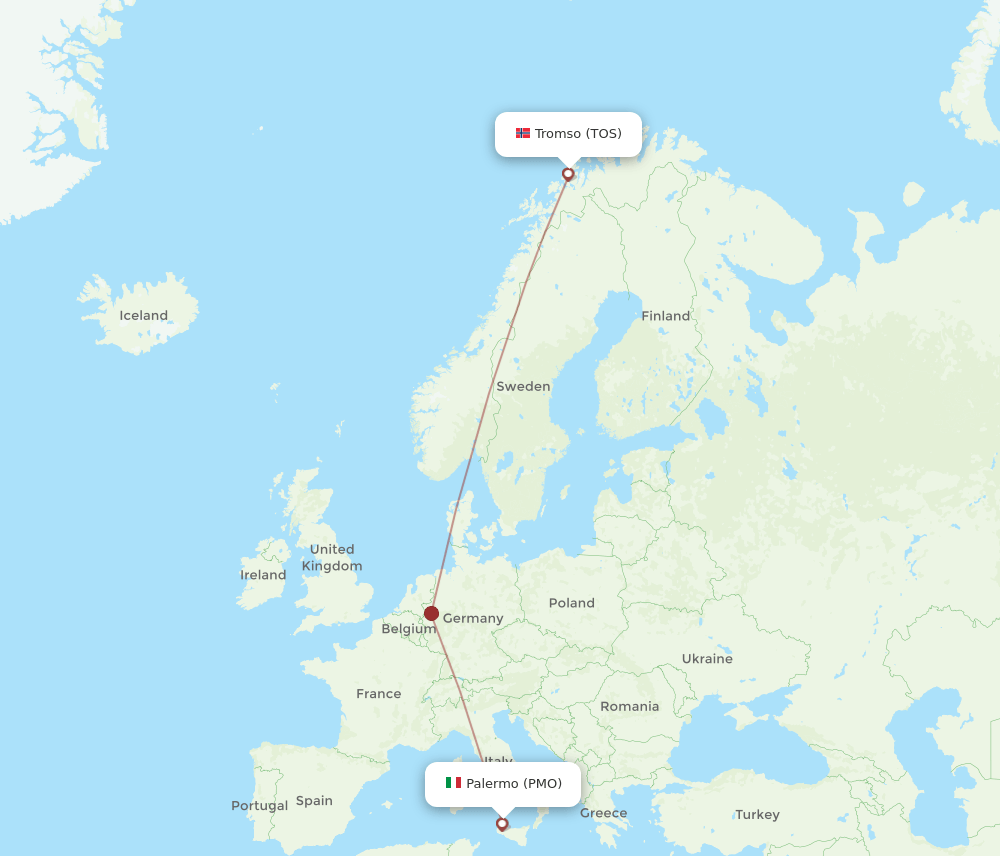 PMO-TOS flight routes