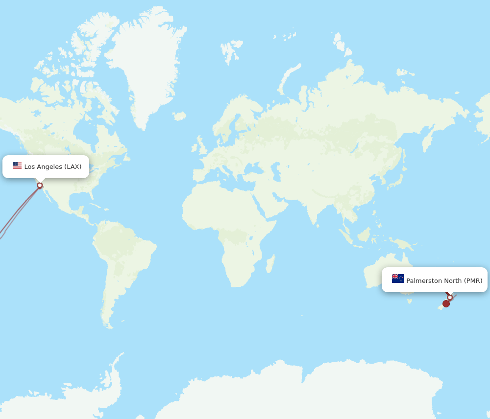 PMR-LAX flight routes