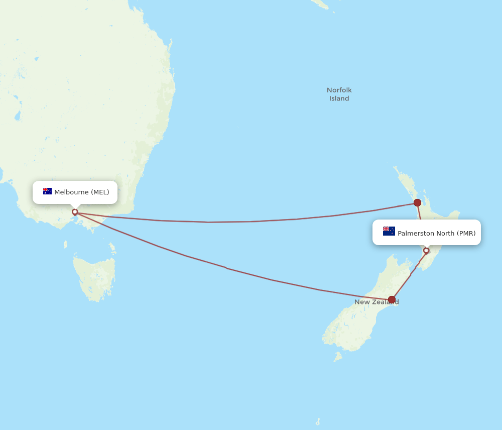 PMR-MEL flight routes