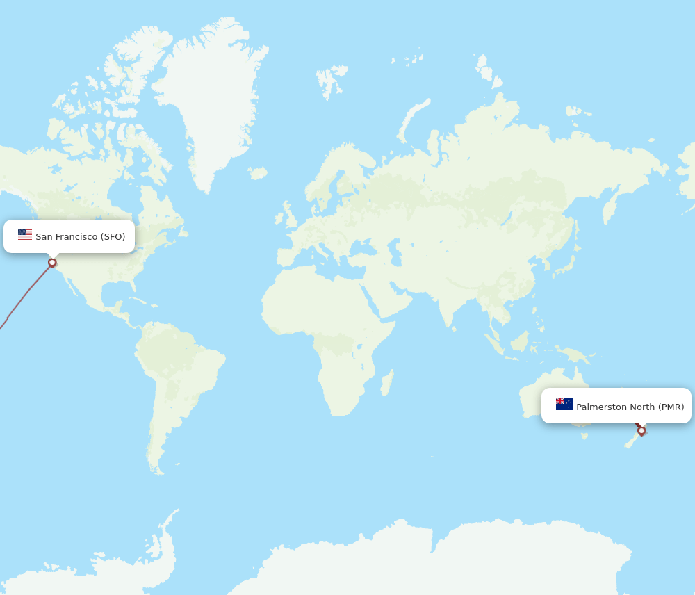 PMR-SFO flight routes