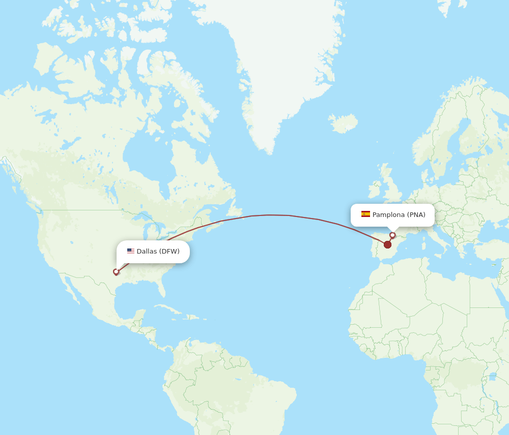 PNA-DFW flight routes