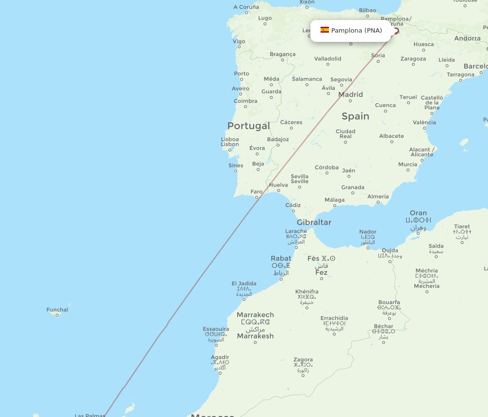 PNA-EUN flight routes