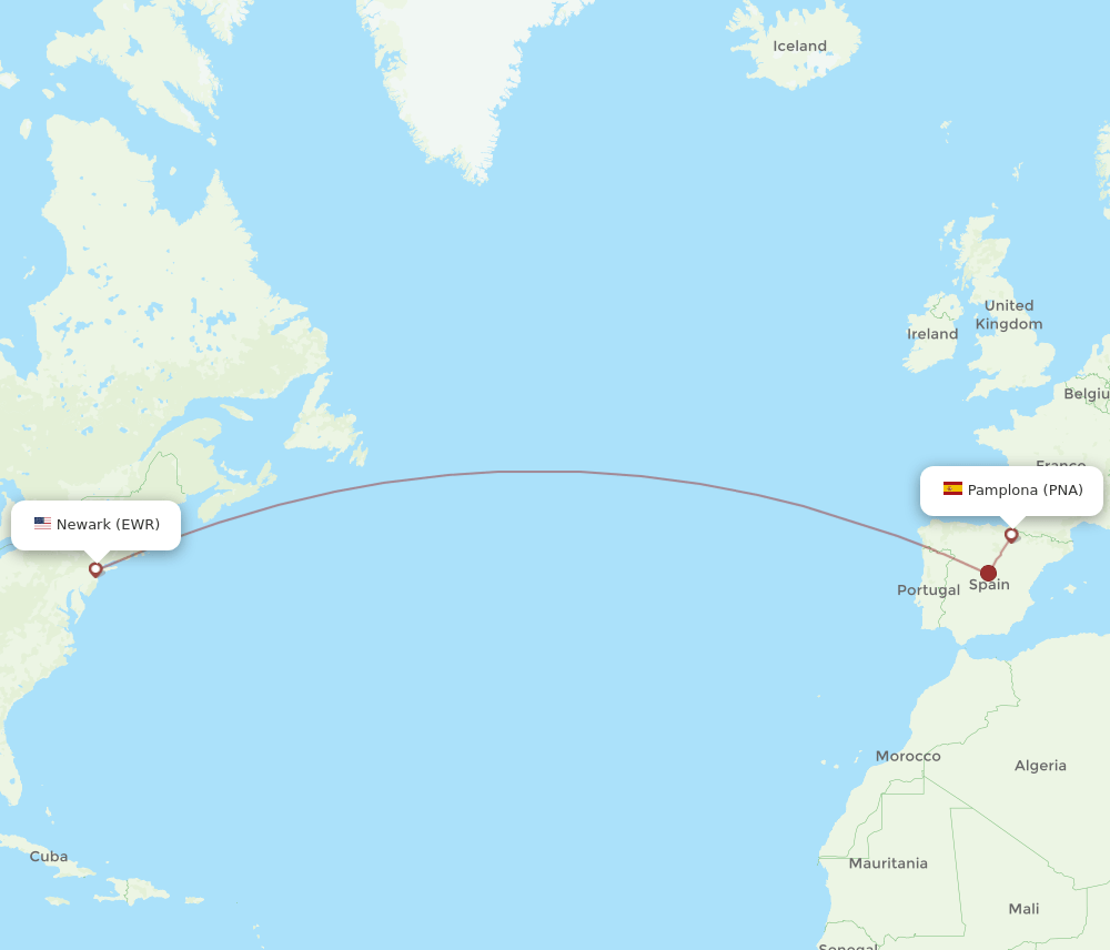 PNA to EWR flights and routes map