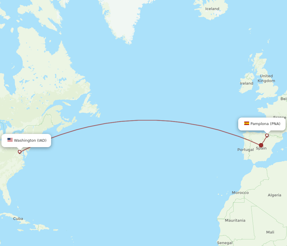 PNA to IAD flights and routes map