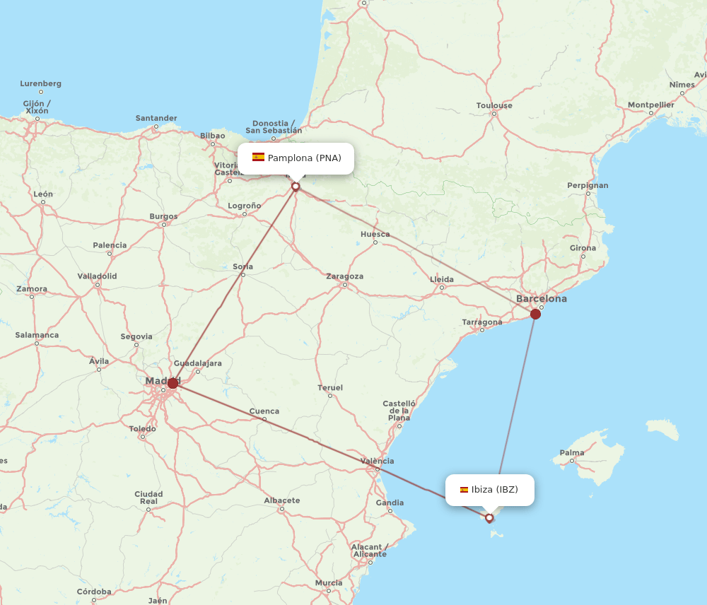 PNA-IBZ flight routes