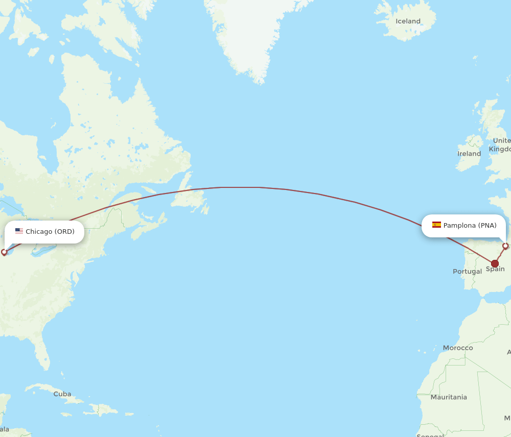 PNA-ORD flight routes