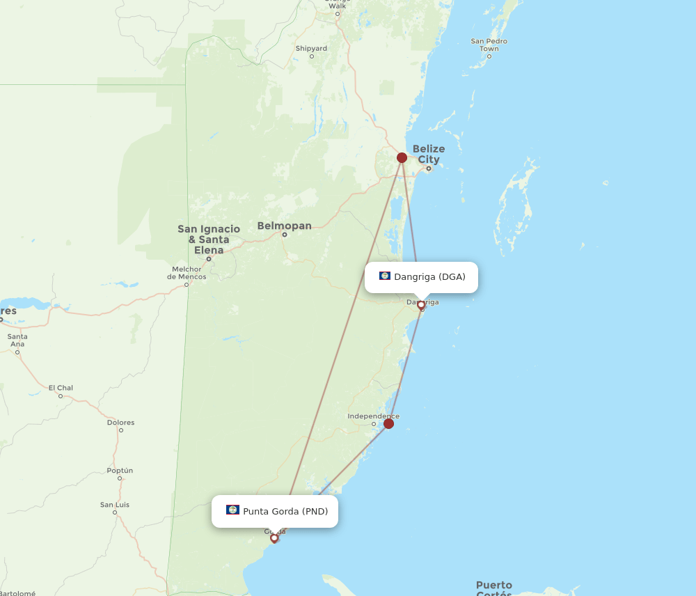 PND-DGA flight routes