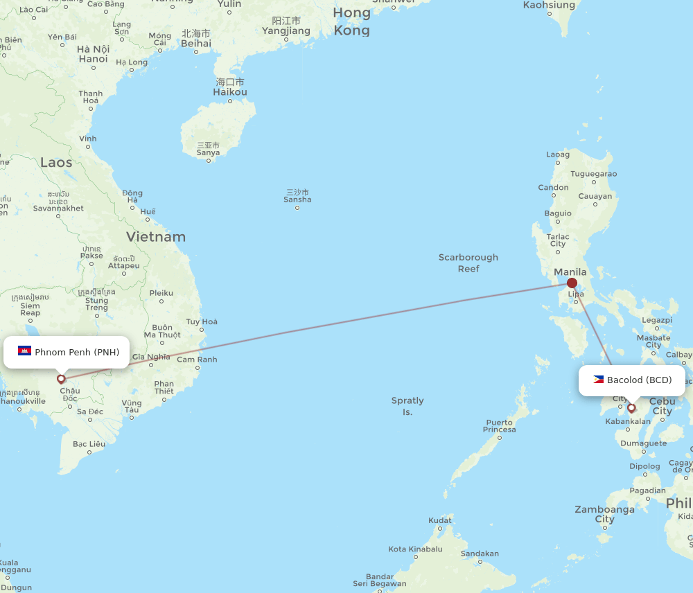 PNH-BCD flight routes