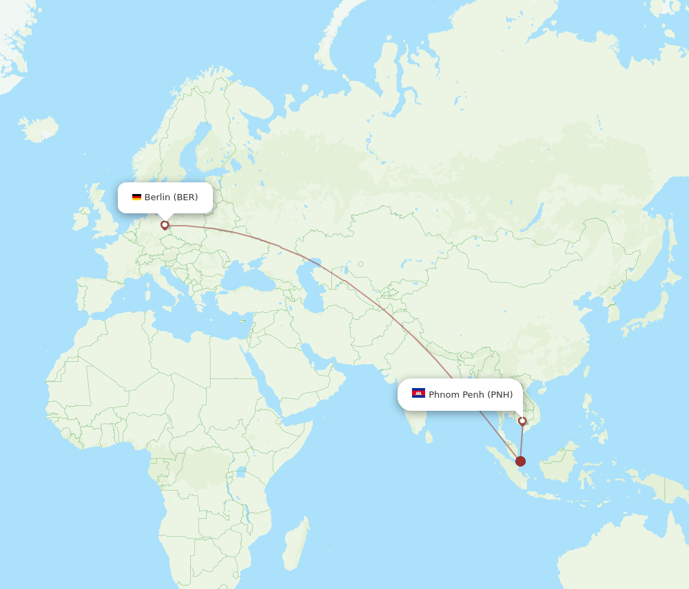 PNH to BER flights and routes map
