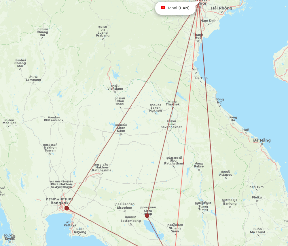 PNH-HAN flight routes