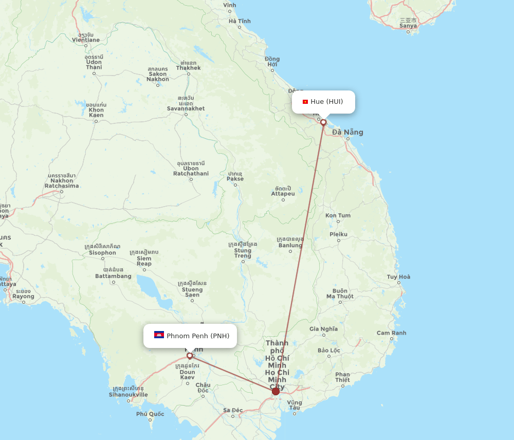 PNH-HUI flight routes