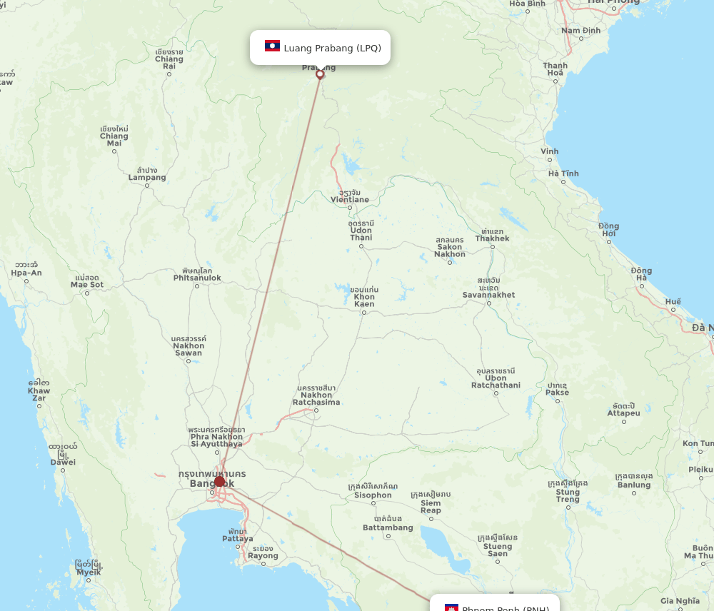 PNH-LPQ flight routes