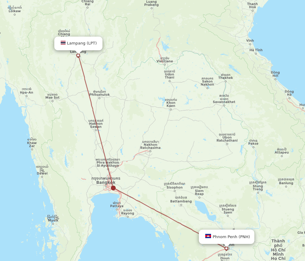 PNH to LPT flights and routes map