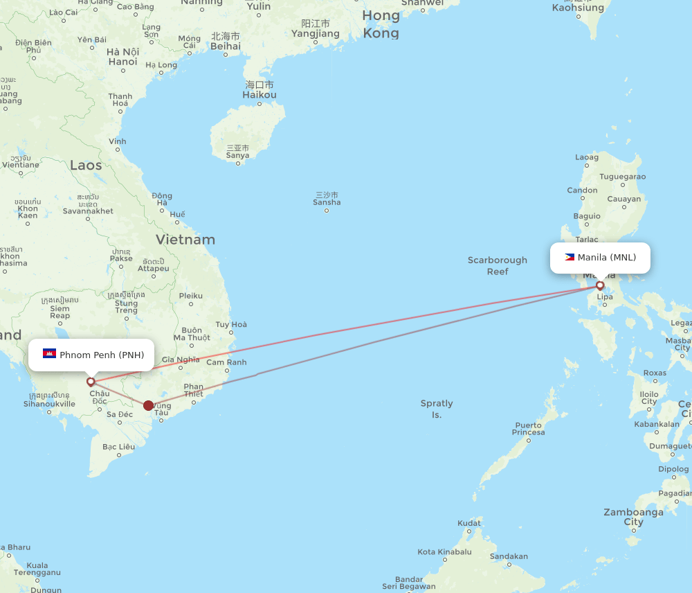 PNH-MNL flight routes