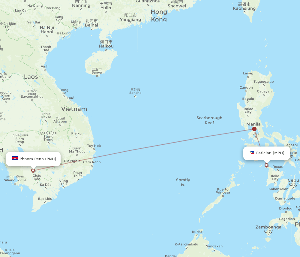 PNH-MPH flight routes