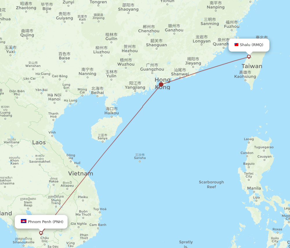 PNH-RMQ flight routes