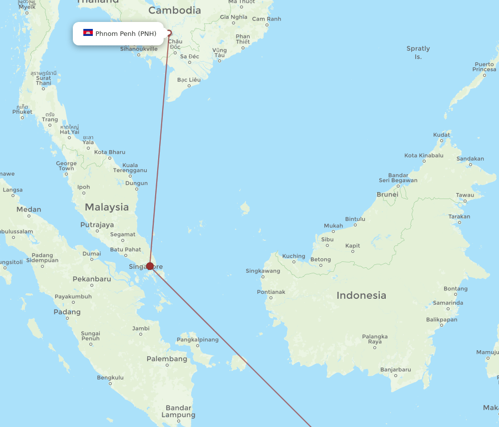 PNH-SUB flight routes