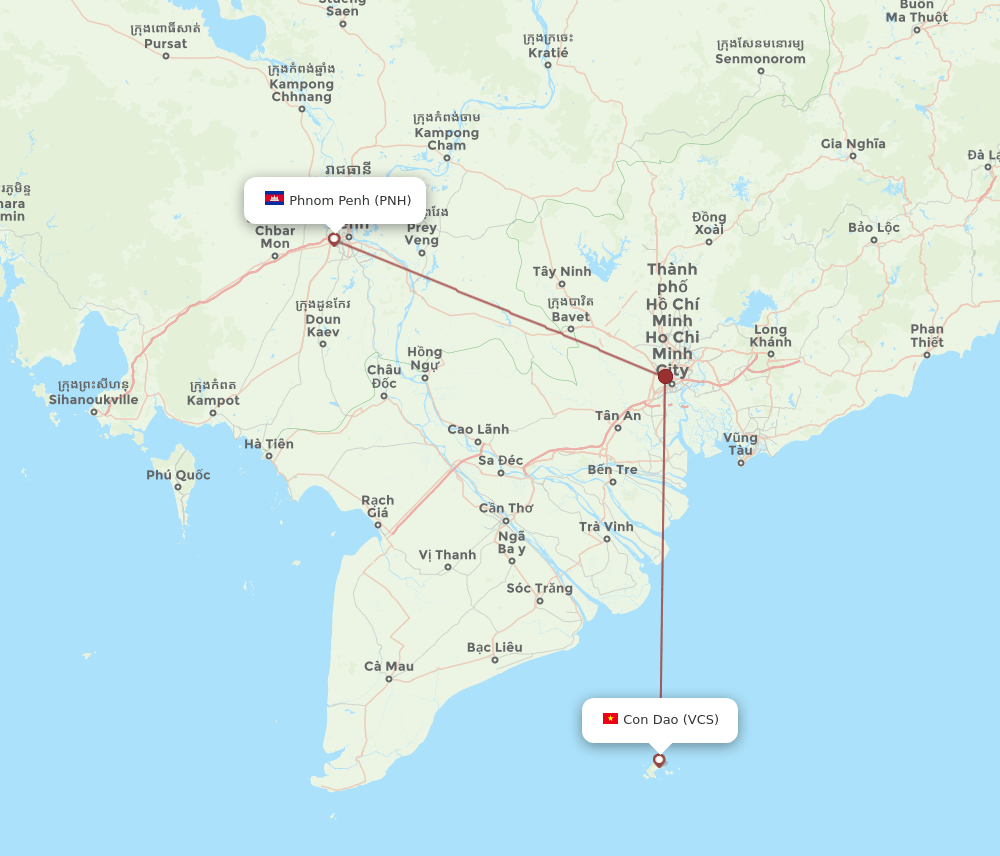 PNH-VCS flight routes
