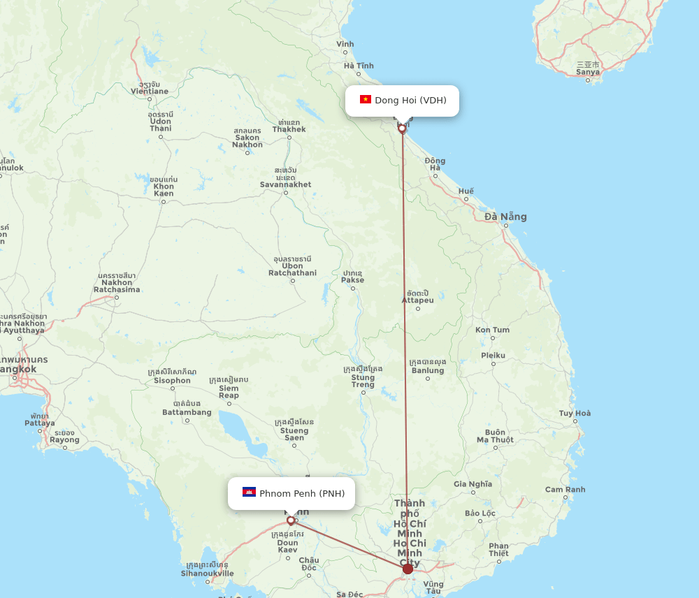 PNH-VDH flight routes