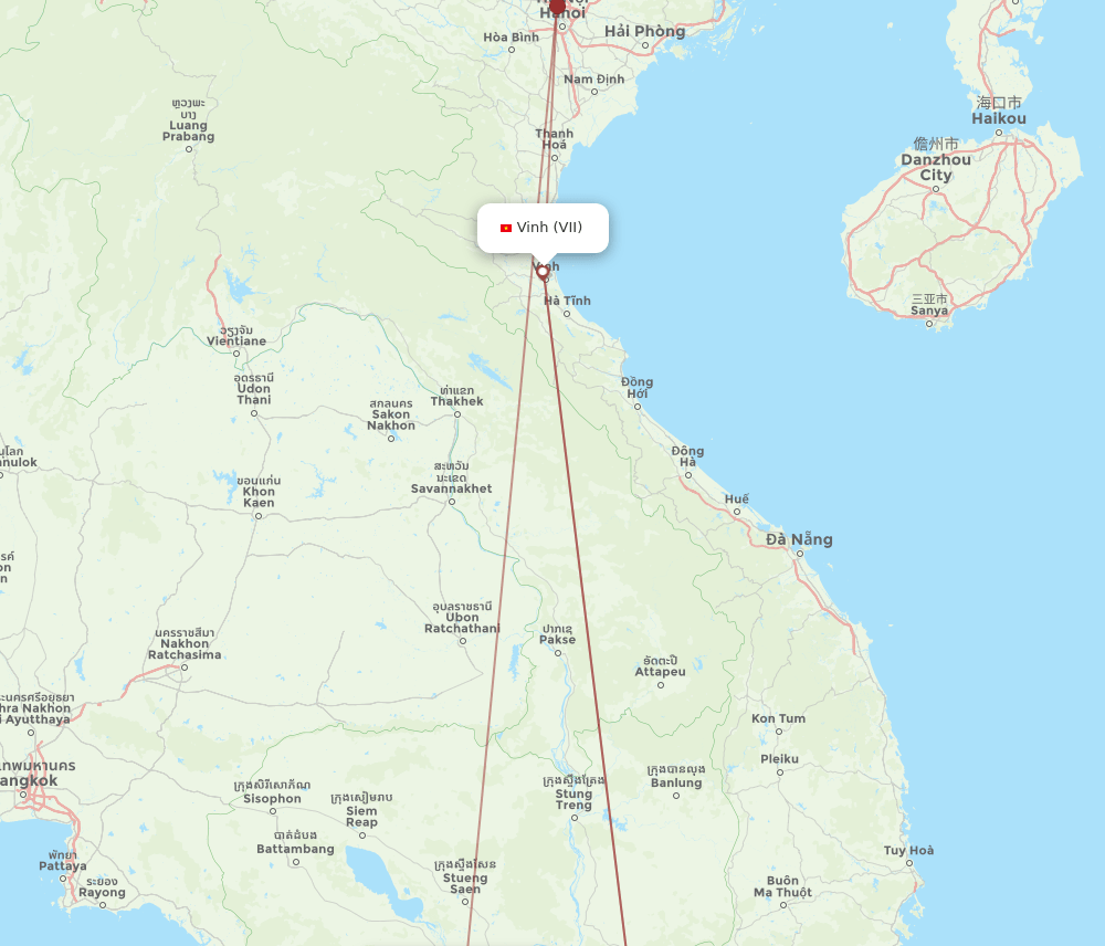 PNH to VII flights and routes map