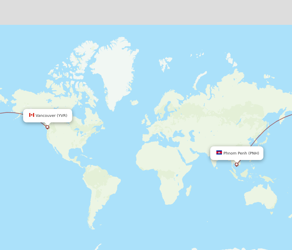 PNH-YVR flight routes