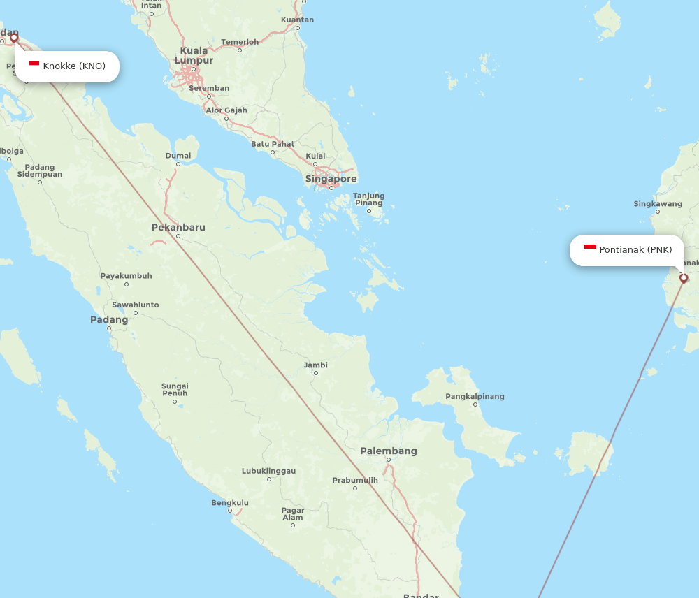 PNK to KNO flights and routes map